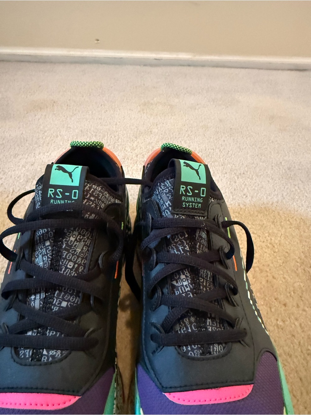 Puma Black Sneakers with Teal, Purple & Neon Accents - Picture 3 of 4